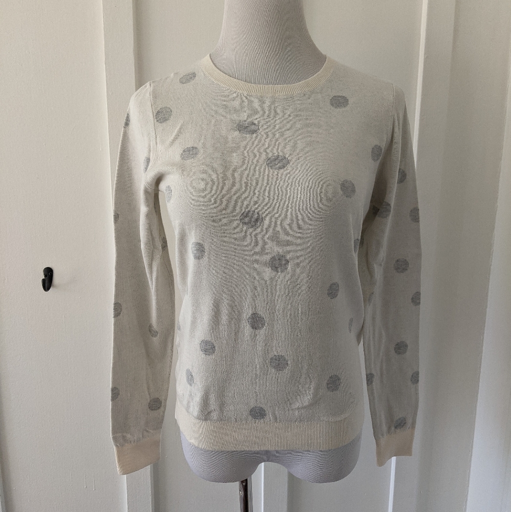 Loft polka dot pullover sweater NWT